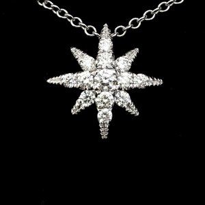 EFFY Star Diamonds 14k White Gold Necklace Pendant on Chain Celestiatial